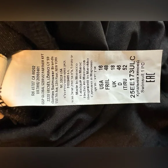 Chico’s Gottex Embrace V Neck One Piece Swimsuit SZ 16 Ajustable Strap BLK/White - Picture 9 of 10